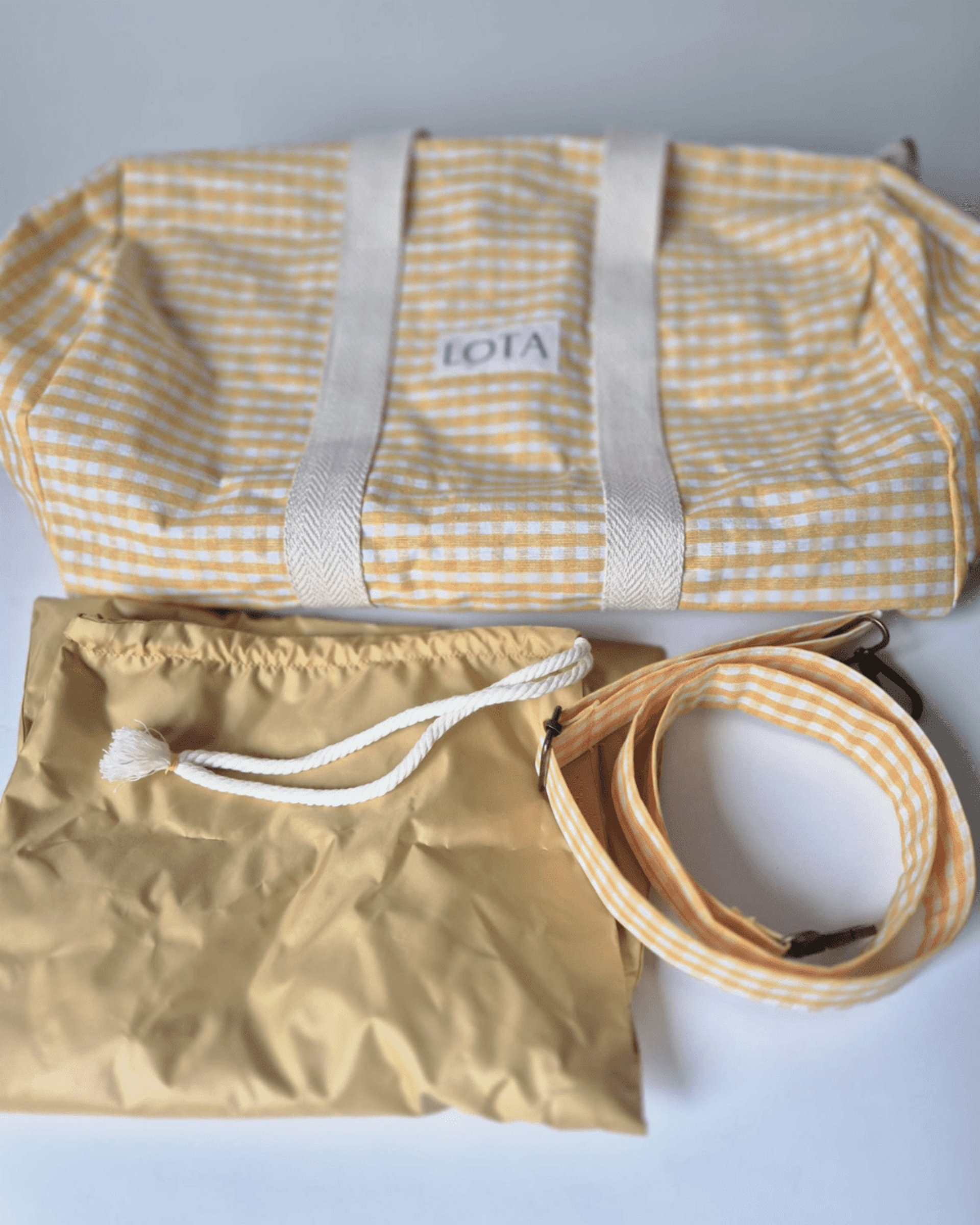 Kids Vichy Mini Amarillo + Talega - 5